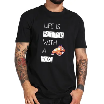 

Mayma Funny Life Is Better With Unisex Fox Camisetea Homme Cute Cartoon Animal Cotton Shirts