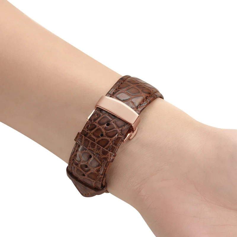 Нигерия аллигатора кожаный ремешок для apple watch, ремешок 42 мм, 38 мм, версия apple watch 4 5 Группа 44 мм 40 мм, для iwatch, версия 3, 2, 1 браслет аксессуары