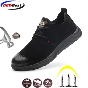 

Labor insurance shoes men's steel toe caps anti-smashing puncture soft bottom lightweight fashion safety shoes insulation site w