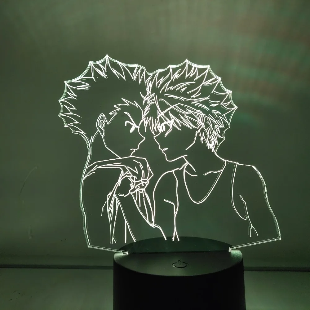 Anime  Hunter X Hunter 3d Light Freecs Killua Figure LED Night Light 3D Novelty Table Lamp for Children Kids Room Toys Gifts