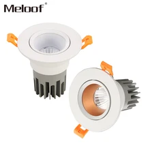 Светильник с регулируемой яркостью COB, 3 Вт, 5 Вт, 7 Вт, 9 Вт, 12 Вт, 15 Вт, светодиодный потолочный светильник из бронзовой меди, встраиваемый Точечный светильник, светильник для помещений, AC110V, 220 В