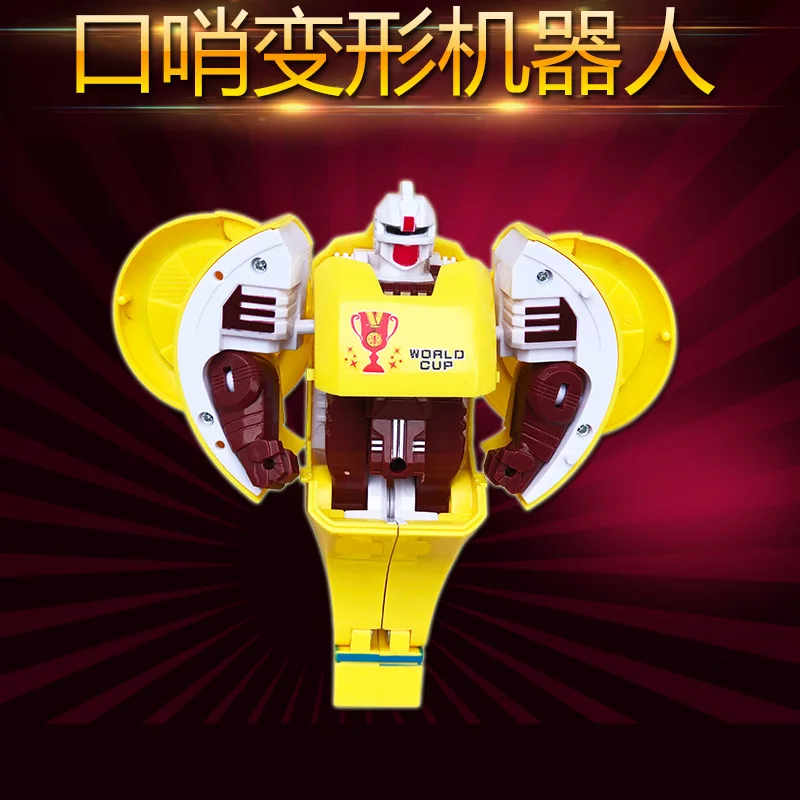 

Boy Favorite Environmentally Friendly Manual Whistle Deformation Robot Stall Hot Selling Educational Transformation Toy
