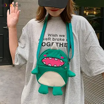 

Cartoon Shaped Shoulder Messenger Handbags Women Canvas Small Crossbody Bag