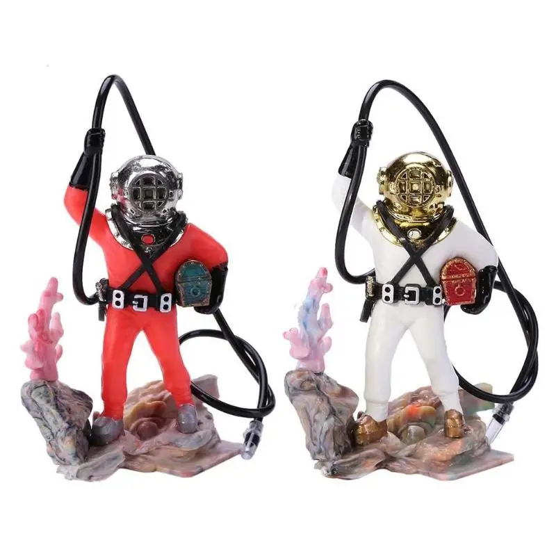 

Cartoon Underwater Diver Fish Tank Decoration Ornament Figure Aquarium Resin Ornament Home Decor