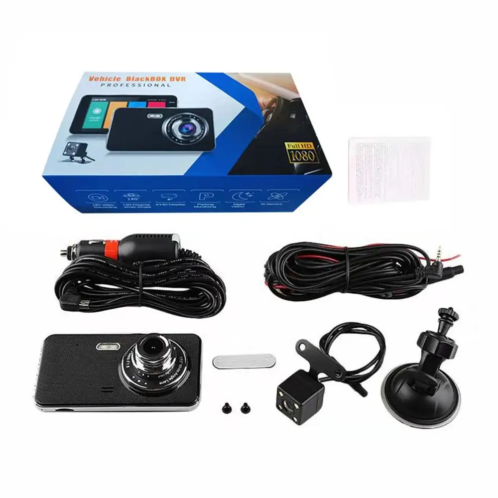 

4-Inch Touch Screen Hd Driving Recorder 1080P Front And Rear Dual Lens Night Vision Car Recorder Wide-angle Lens