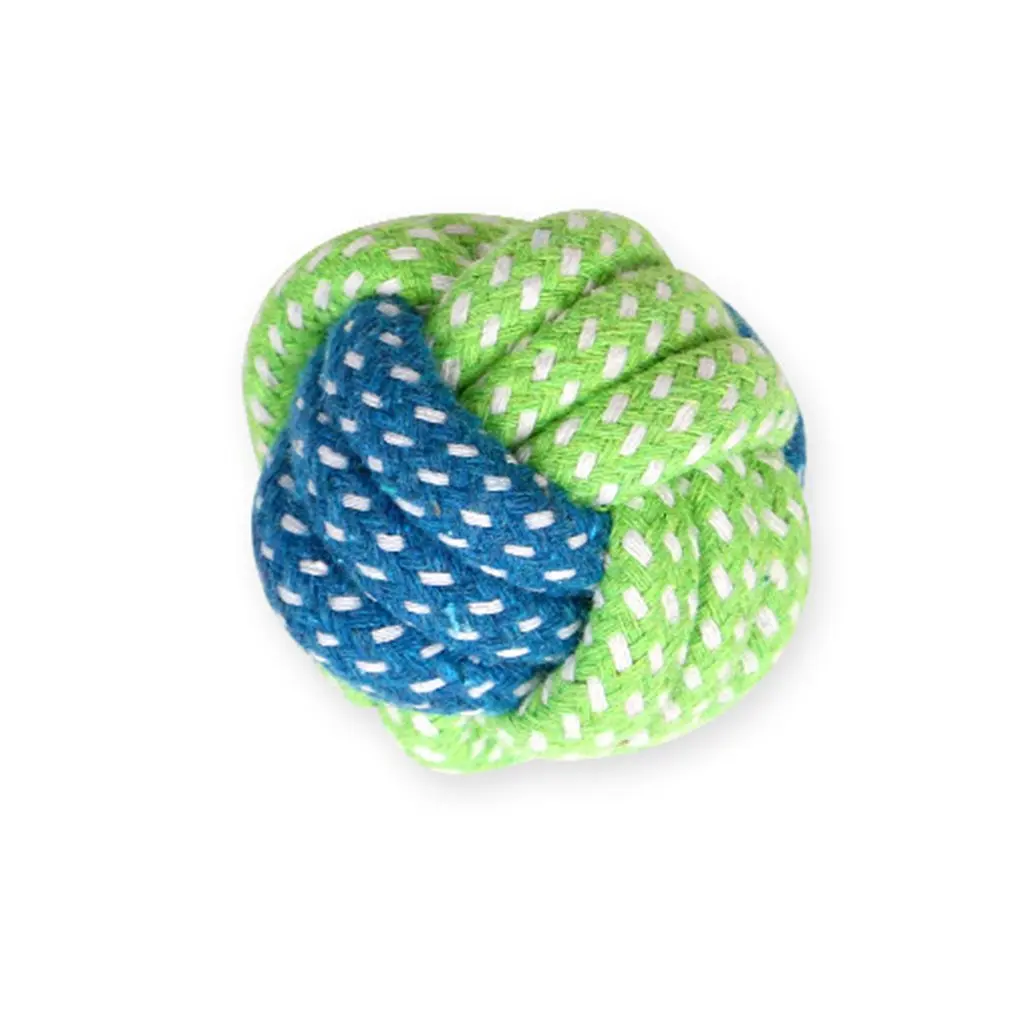 Green and blue Игрушка для домашних животных, Собака Жует хлопковую веревку, узел, мяч, шлифовальные зубы, Odontoprisis, игрушки для домашних животных, смешная веревка для укуса собак, универсальные товары для домашних животных - Цвет: Green and blue