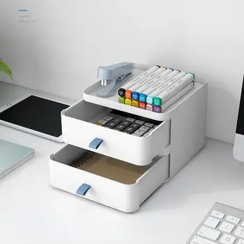 

1PCS Desktop Storage Box Plastic Drawer Office Finishing Box Simple Jewelry Cosmetics Skin Care Products Dust-proof Rackser