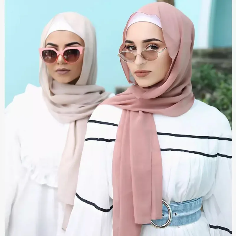 

Muslim Scarf women plain bubble chiffon scarf hijab wrap printe solid color shawls headband scarves/scarf 78 colors