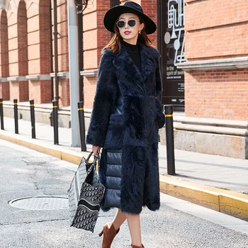 

Natural Fur Coat Female Winter Long Wool Jacket Women Clothes 2020 Vintage 100% Real Fur Coat Double Faced Manteau Femme 20523