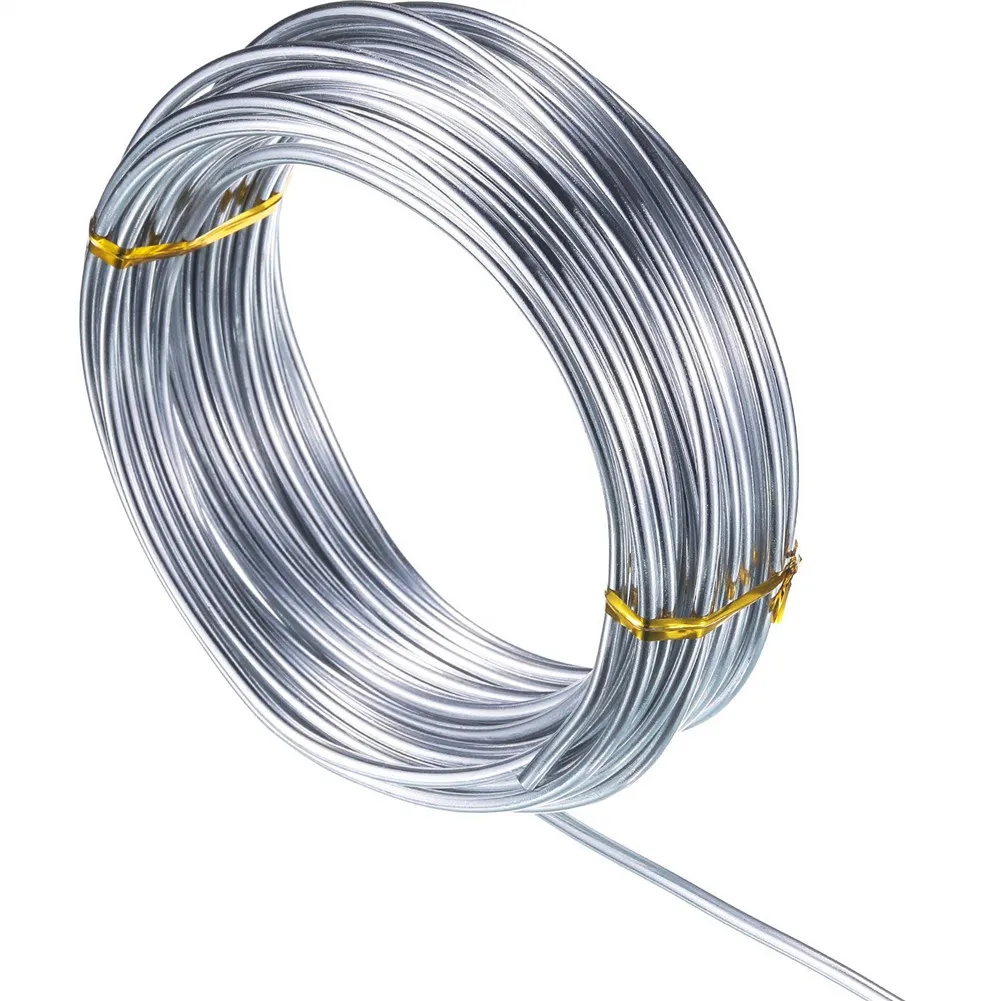 Diameter 1mm and 2mm Silver Craft Wire for Jewellery Making Flexible Bendy DIY Sculpture Modelling 2 Rolls Aluminium Beading Wire Total 20m 