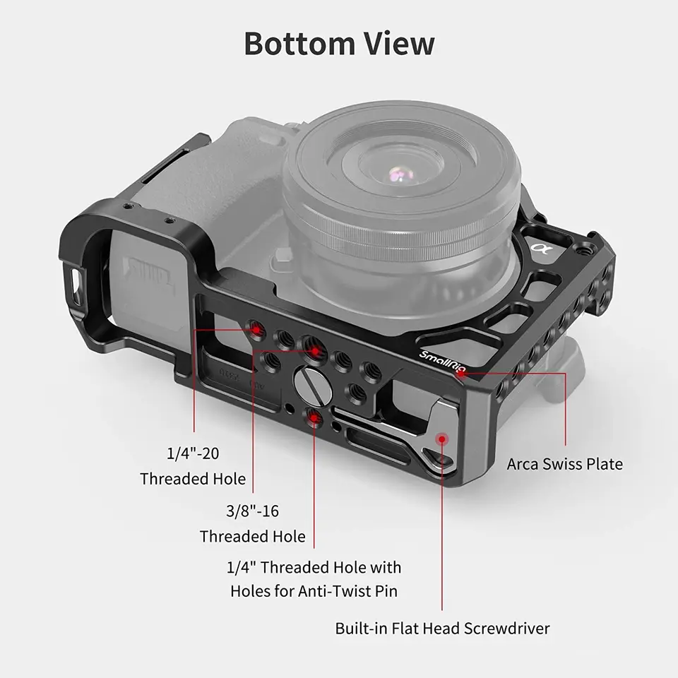 Sony α6400 Dodd Camera - SMALLRIG Cold Shoe Relocation Plate for Sony
