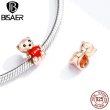 BISAER Bear Beads Hot Sale 925 Sterling Silver Love Bear Collection Animal Charms fit Original Silver 925 Jewelry Making HVC228 дровница silver smith bear черный