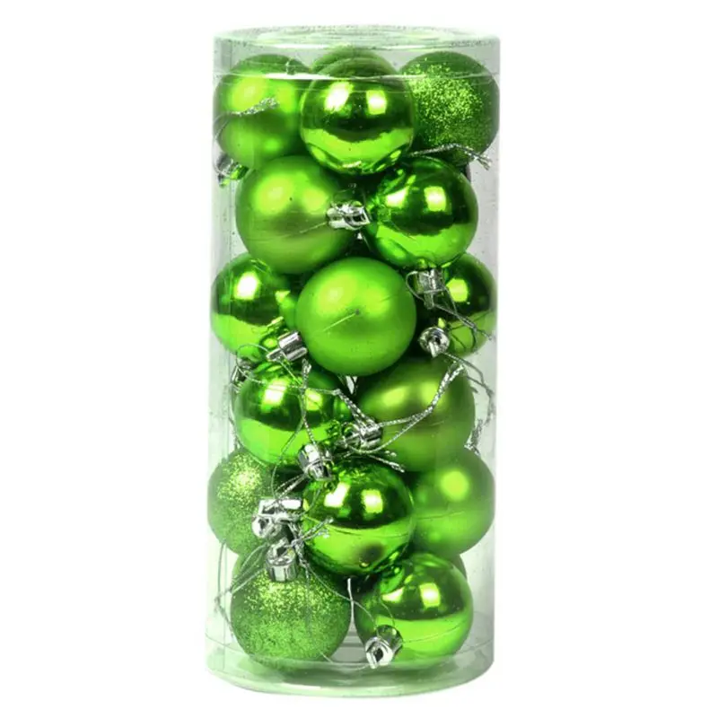 24Pcs/lot Christmas Balls Polystyrene Balls Christmas Tree Decoration New Year Christmas Tree Ornaments Gifts Decor Accessories
