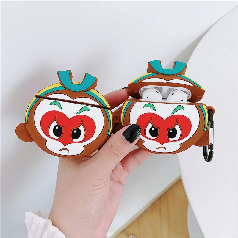 

For AirPod 2 Case 3D Monkey King Cartoon Soft Silicone Wireless Earphone Cases For Apple Airpods Case Cute Cover Funda