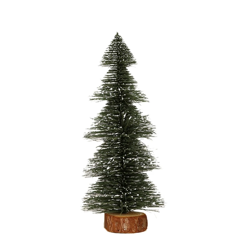 Мини Флокирование Рождественская елка для подарка портативная пагода дерево уникальная сосна со снегом 33 см