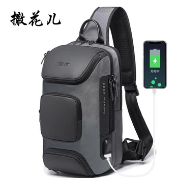 

Backpack 2020 Chest bag men Shoulder bags USB Charge Cross body Bags Chest pack canvas backpack bag for men