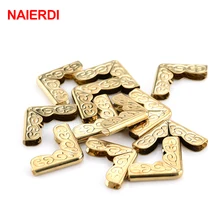 NAIERDI – supports d'angle en laiton Antique, 100 pièces, en métal, pour livre, Scrapbooking, Notebook, Albums, dossiers de Menus, protecteurs d'angle, ton Bronze