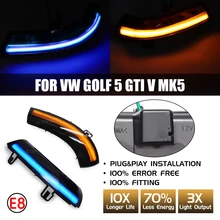 

Blue Yellow Flashing Side Mirror Indicator LED Light For VW GOLF 5 Variant Plus 6 Jetta GTI MK5 Passat B5.5 B6 Sharan Skoda