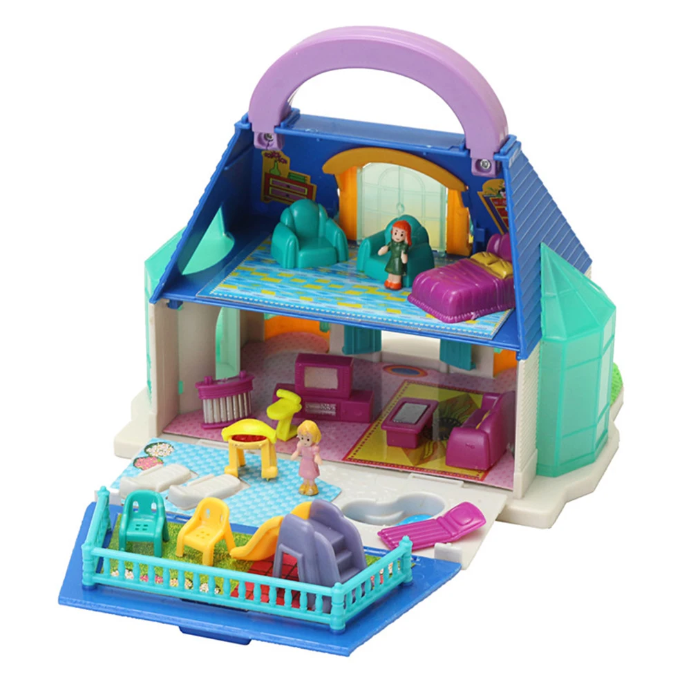 Вилла 2-этажный кукольный домик игрушки игровой домик игрушки DIY украшения съемная модель ручной микро-пейзаж домик для собственной сборки подарок