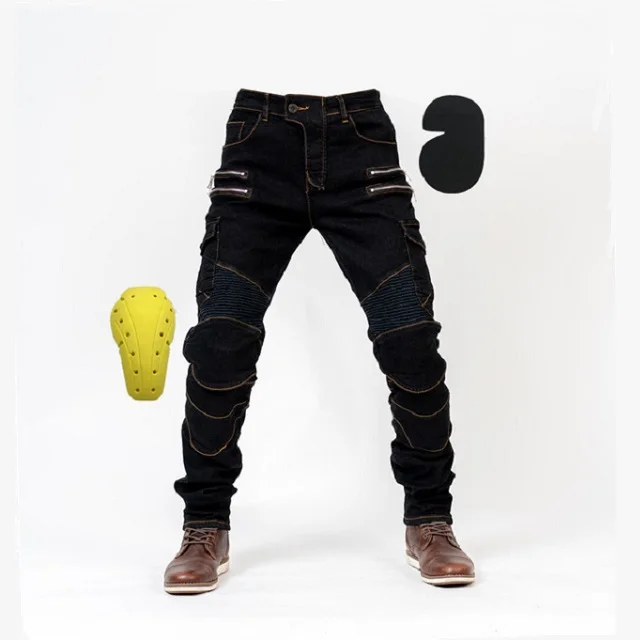 Новые мотоциклетные брюки для мужчин, мотоциклетные брюки - Цвет: Black yellow line