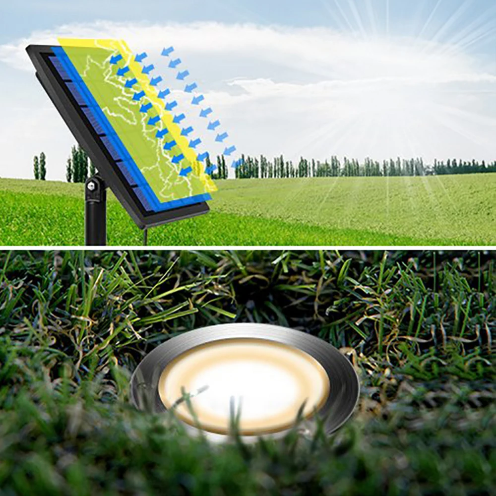 Subterrâneas à Prova Movido a Energia Luzes de Disco à Terra para Pathway Luz ao ar Solar Deck Livre Luzes Dwaterproof Água Passo Escada Gramado Jardim Led 6 Lâmpadas subterrâneas