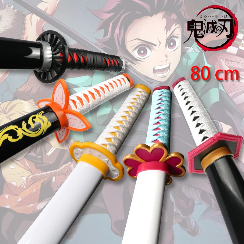 80 см новый обновленный аниме меч-убийца демонов оружие реквизит Zenitsu Tanjirou Mitsuri