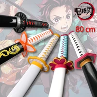 80CM Upgrade Demon Slayer Anime Katana Sword Weapon Prop Zenitsu Tanjirou Mitsuri Kokushibou Toy Swords 2