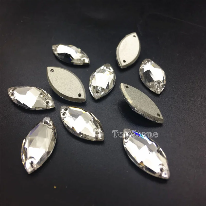 Navette 6x12mm 70pcs TopStone K9 хрустальные пришивные стразы, круглая ваза с конским глазом, Космический Овальный кристально чистый пришивной камень для одежды, сделай сам - Цвет: Navette 6x12mm 70pcs