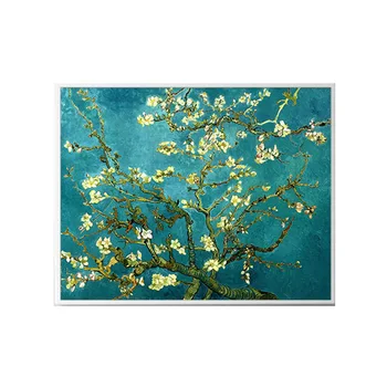 

Flower Van Gogh Paintings Apricot Almond Oil Painting Living Bedroom Cotton Canvas Cross Stitch Kits 100% Accurate Printed