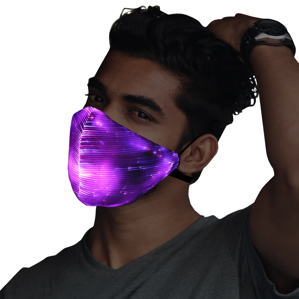 

Saful Glowing Mask Led Mask Halloween Party Mask Color Luminous Light Up Face Mask USB Charge for Men Women Christmas Halloween