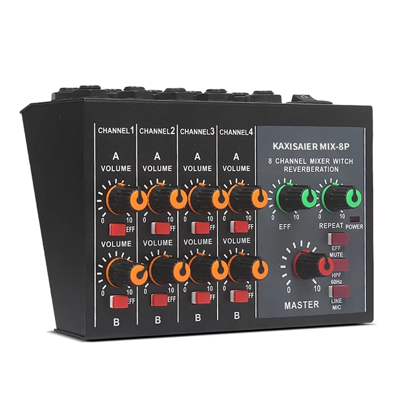 Karaoke Mixer Professional 8 Channel Studio Audio Dj Mixing Console Amplifier Digital Microphone