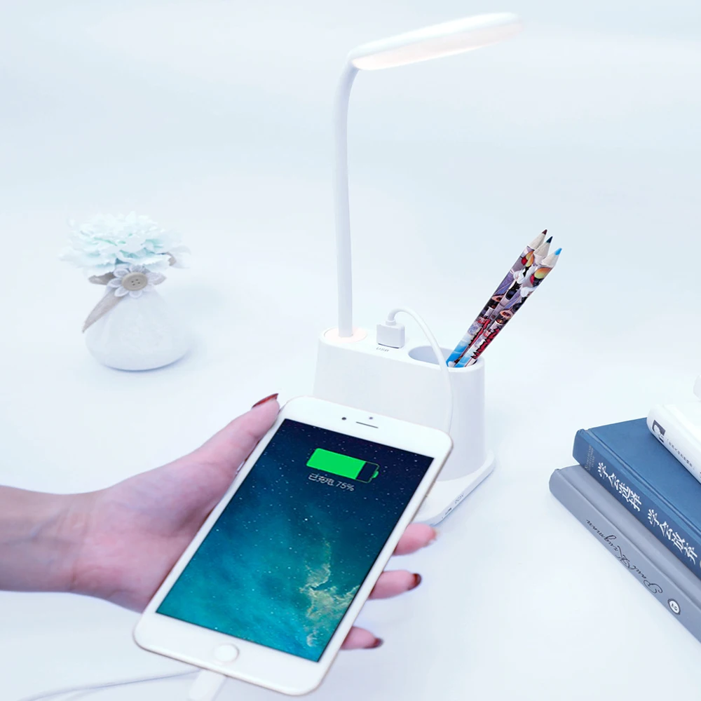  LED Desk Lamp USB Rechargeable Touch Dimming Adjustment Table Lamp for Children Kids Reading Study  - 4000270797050