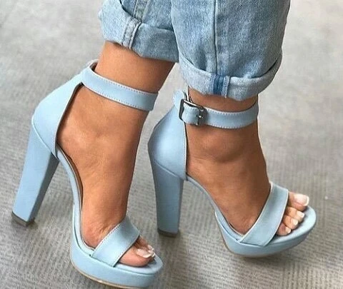 blue platform heels