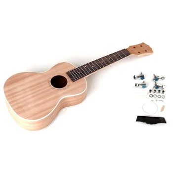 

23 Inch Unfinished Ukulele Diy Kit 4 Strings Guitar Handwork Kit Make Your Own Ukulele For Handwork Painting