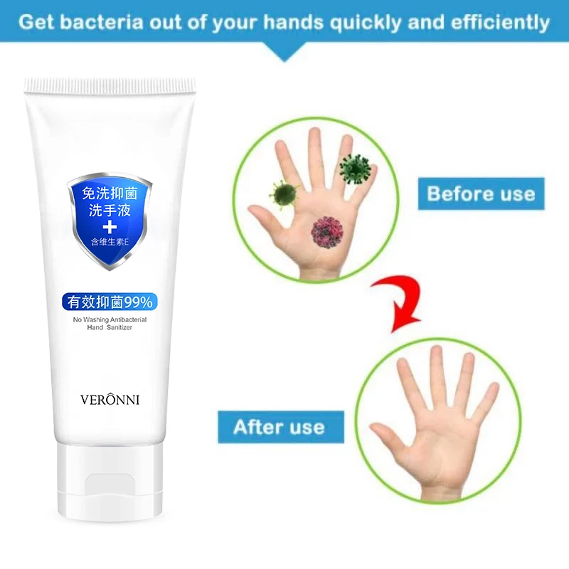 

60ml Antibacterial Disinfection Hand Sanitizer 75% Ethanol Kill 99.9% Germs Hand Sanitizer Gel