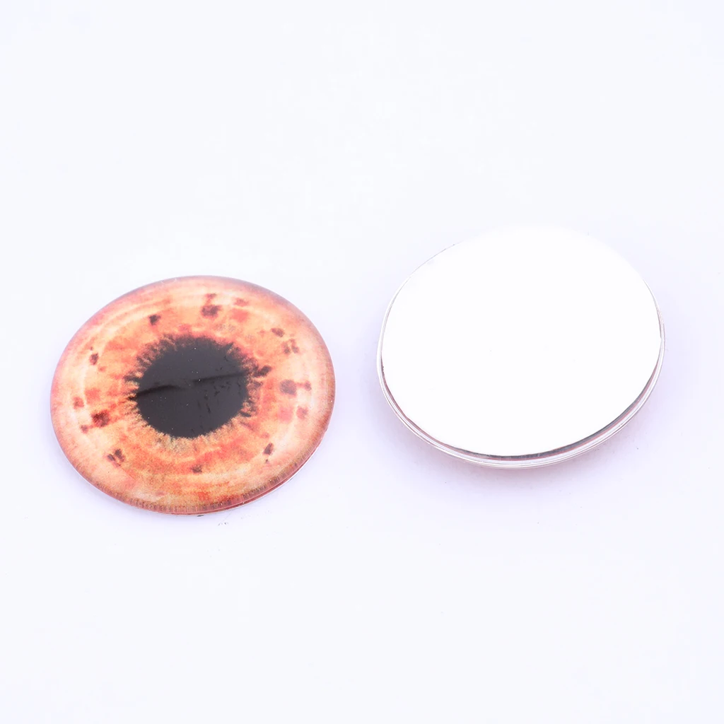 48pcs Mixed Pattern Eye Photo Glass Cabochon 14mm Thin Flat Back Diy For Jewelry Making