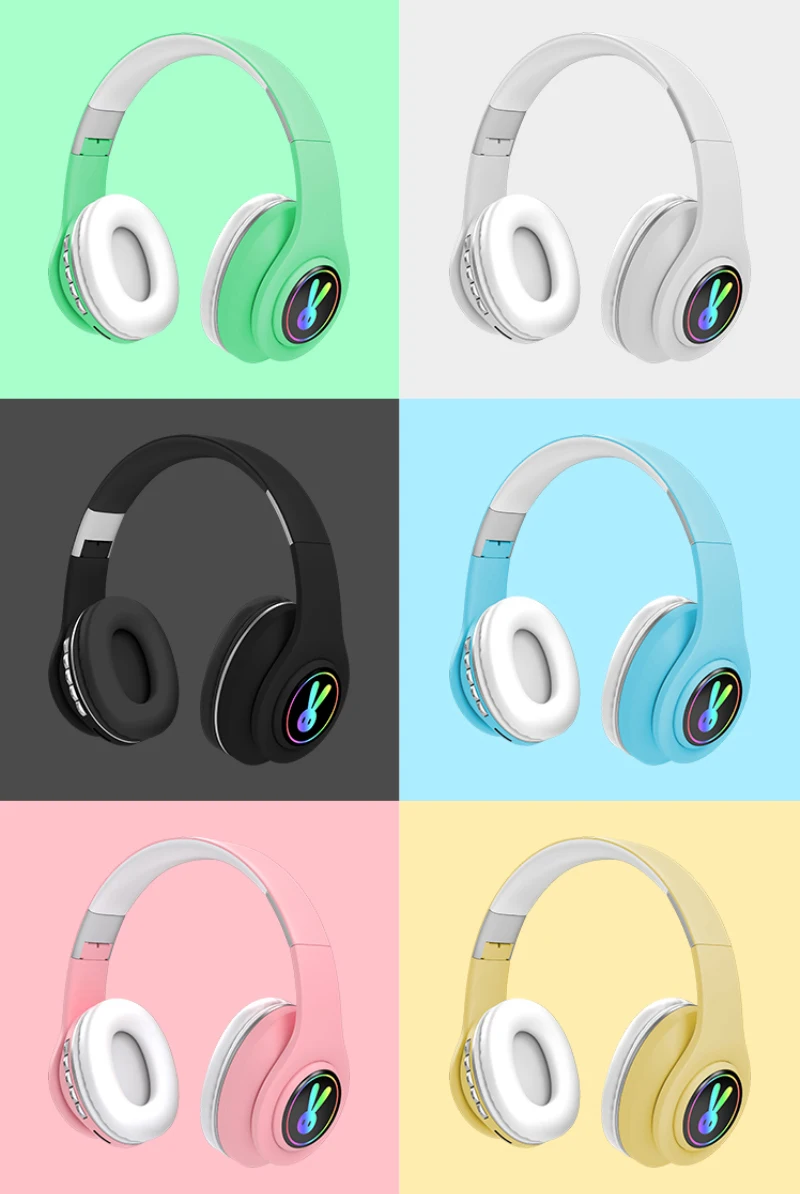 Wireless Bluetooth headphone stereo headset music Earphones with Mic Hands free support TF card with mic for Xiaomi MP3 for kids