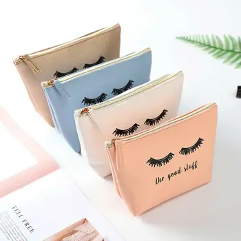 

Women's Ladies Girls Cosmetic Bag Zipper Leather Travel Hanging Wash Bag Cosmetic Toiletry Organizer Makeup Storage Pouch