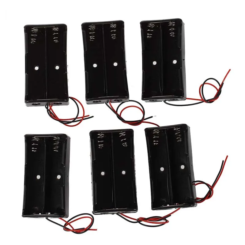 6 шт черный Пластик 2x3 7 V 18650 Тип Батарея держатель Коробка Чехол| |