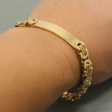 Женский и мужской ID бар браслет цепочка браслеты модные ювелирные изделия из нержавеющей стали браслеты