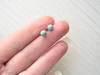 Sterling Silver Turquoise Stud Earrings, Lapis lazuli earrings, Moonstone studs earrings,White pearl earrings ► Photo 2/6