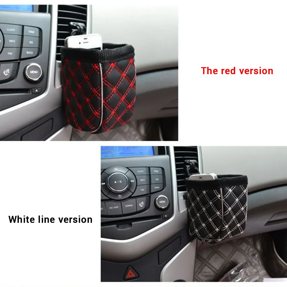 

Car Air Vent Mobile Phone Mesh Holder Pocket Debris Storage Organizer Pouch Bag 2 Colors Dropshipping