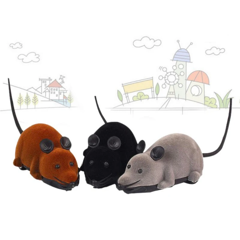 Мышь игрушки Беспроводной RC мышки для котов игрушки дистанционного Управление rc накладные серая крыса, Необычные прикольные игры Мышь игрушка для кошки