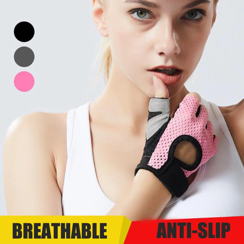 

Summer Men Women Ftness Gloves Gym Weightlifting Cycling Yoga Bodybuilding Training Thin Breathable Non-slip Half Finger Gloves