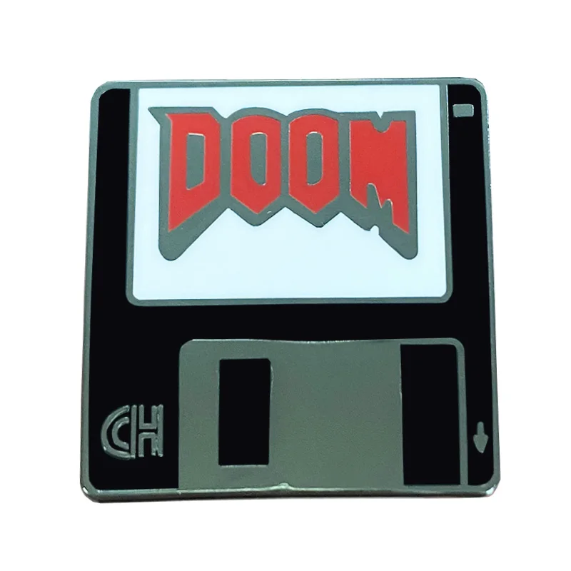 Doom Game Enamel Pin Nice Floppy Disk Badge Great Gift for Shooter Gamers.jpg