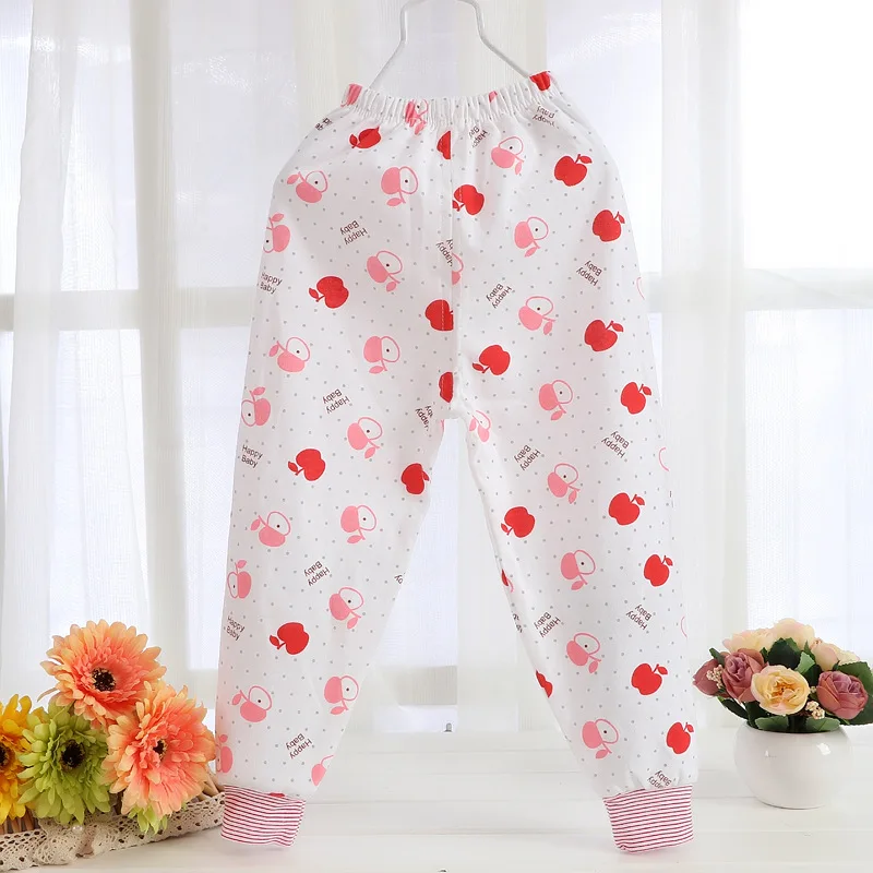 Buda Bear/всесезонные Повседневные детские штаны из чистого хлопка с разноцветным рисунком; трикотажные подштанники