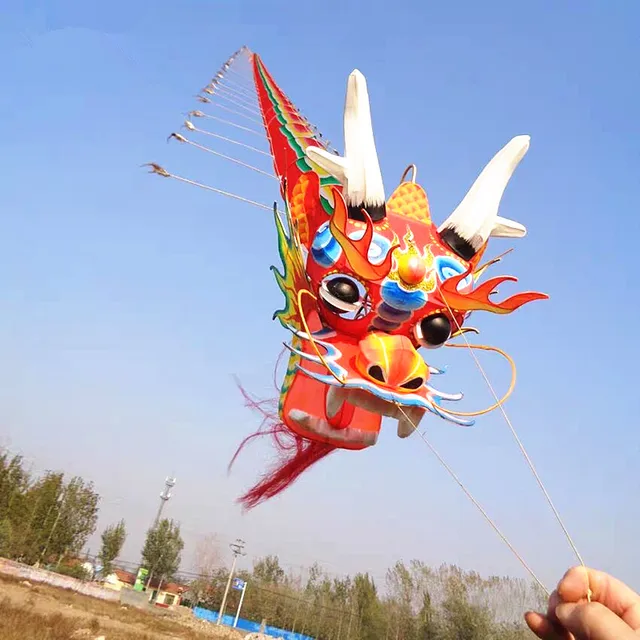 free shipping Chinses dragon kite design decoration kite flying traditional kite factory weifang paper kite reel launch ballon 2