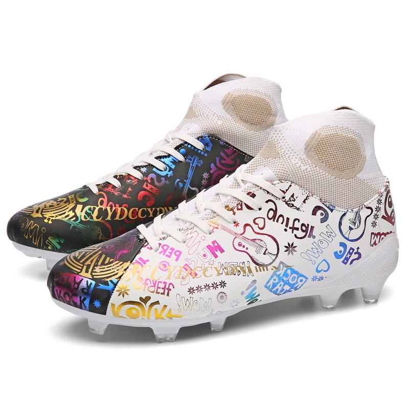 FG/TF zapatos de fútbol con costuras de dos tonos, botas de fútbol suaves y resistentes al desgaste, zapatillas con amortiguación, talla 33 de fútbol| - AliExpress