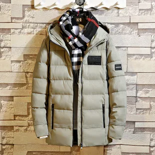 Мужская одежда, Зимняя Новая Стильная хлопковая стеганая одежда, мужская Толстая Корейская стильная трендовая пуховая куртка, хлопковая стеганая одежда средней длины Ha