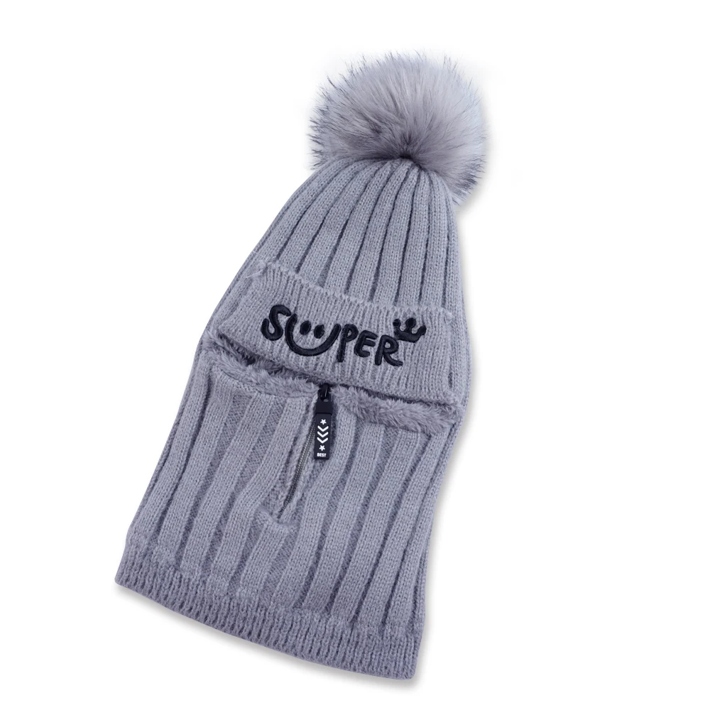 Теплая вязаная шапка, шарф, шапка, маска, зимние шапки для женщин Skullies Beanies, Теплая Флисовая шапка